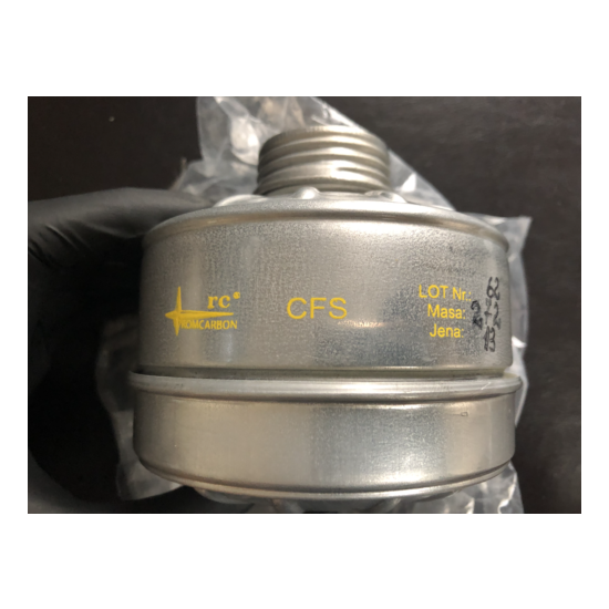 Cbrn nbc Nato gas mask respirator 40mm Romcarbon Romanian filter sealed exp 2020 image {1}