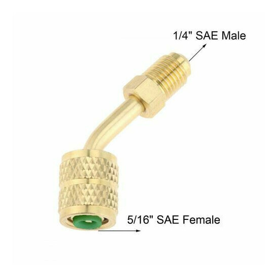 Mini Split System Charging Vacuum Port Adapter 5/16 Female 1/4 Male SAE image {2}