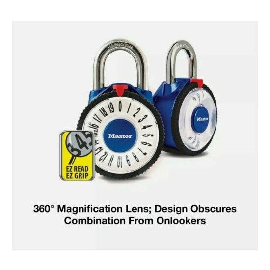 Master Lock Wide Magnification Combination Padlock--Blue--Level 3--1588D--NEW!! image {3}
