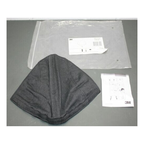 3M Helmet Cover FC1-GR, Black/Gray, Cotton, for Hard Hats w/ Face Shield Holder image {1}