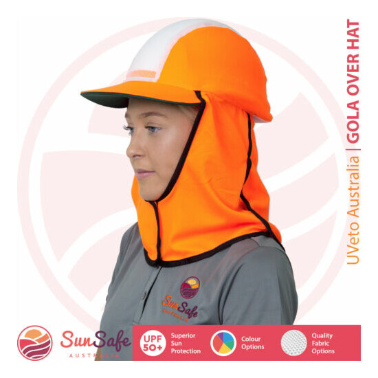 Gola Over Hat UVeto Australia Hard Hat Cover Sun Protection Helmet Sun Brim Flap Thumb {2}