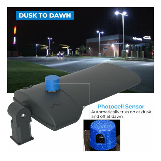 Dusk To Dawn LED Parking Lot Light 300W Led Shoebox Pole Lights Fixture Outdoor Thumb {9}