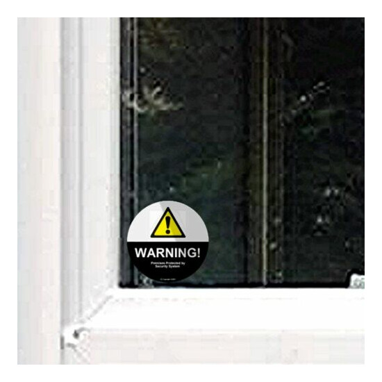 Repositionable Premium Grade Vinyl Window Warning Decals Set - Made in the USA image {1}