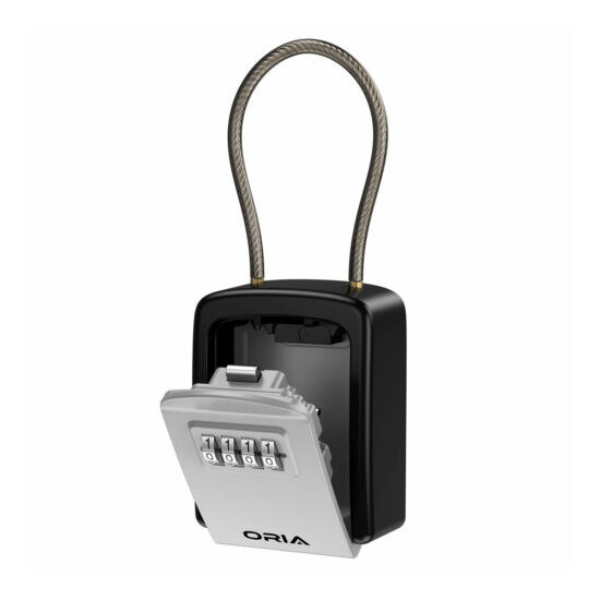 Outdoor Padlock 4&Digit Combination Password Key Lock Storage Safe Security Box image {1}