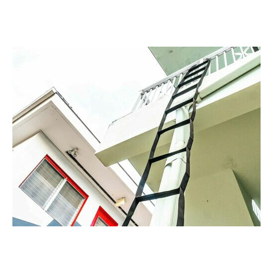 Emergency Escape Ladder with Carabiners | Made in USA Nylon Rescue Ladder  image {1}
