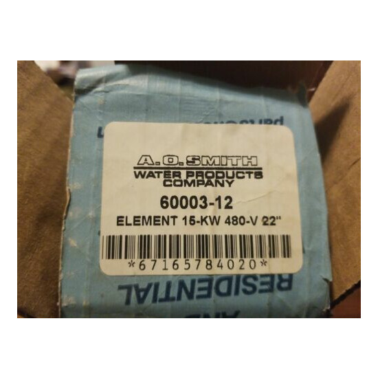 A. O. Smith Water Heater Element 15 KW 480V 22" 60003-12 image {2}