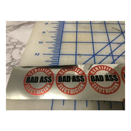 (4) Funny BAD A$$ ELECTRICIAN Hard Hat ,Welding Helmet Stickers Decal  image {4}