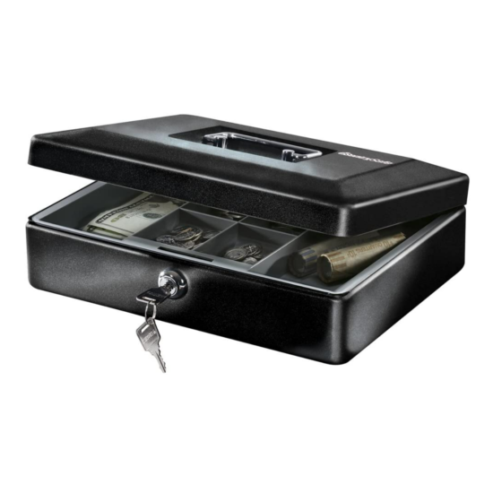 Portable Security Money Box Key Lock Safe Storage Cash Gun Jewelry Safety Home image {1}