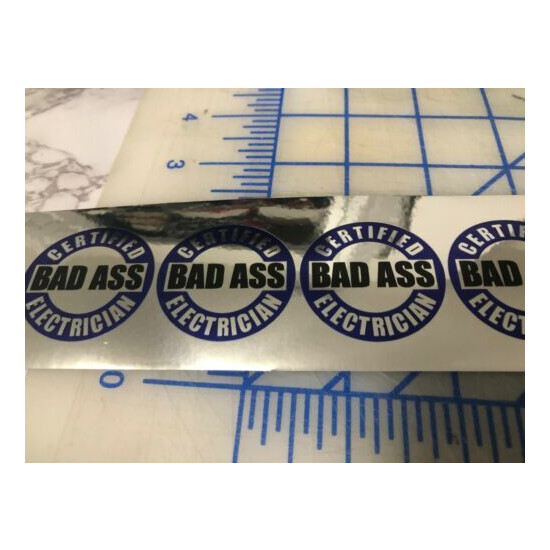 (4) Funny CERTIFIED Bad a$$ Electrician Hard Hat Welding Helmet Stickers Decal  image {4}