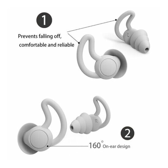 Silicone Ear Plugs Anti Noise Reduction Hearing Protection Earplugs Insulat l-dm image {2}