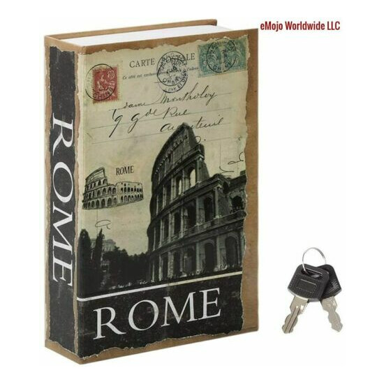 Diversion Book Safe Lock Stash Box with Keys Secret Hidden Large Safe Rome Gift image {1}
