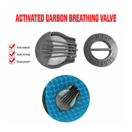 Reusable Mesh Sports Cycling Face Mask With Active Carbon Filter Breathing Valve image {3}