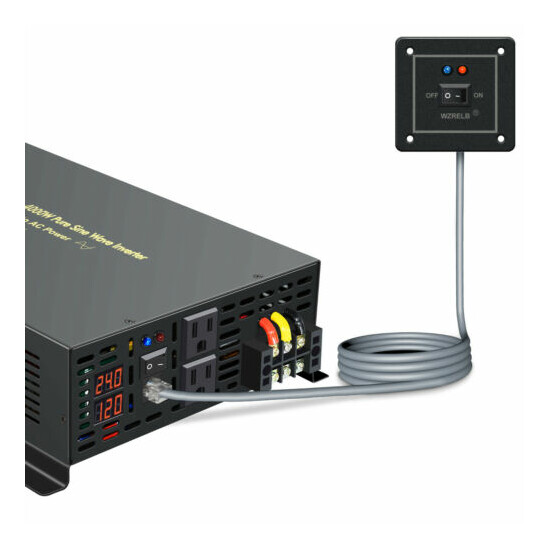 4000 Watt Pure Sine Wave Power Inverter 24V to 120V Remote Switch Solar Off Grid image {2}