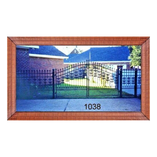 # 1038 Steel / Iron Driveway Entry Gate 12 Foot WD Dual Swing Residential  image {1}