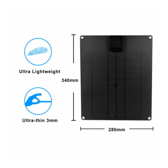 15W Solar Panel Charger Waterproof Camping Hiking Backpack Mobile Power Bank USB image {2}