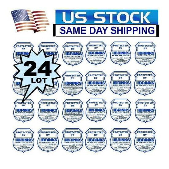 24 Home Security Alarm System Window Warning Sticker Decals  image {1}