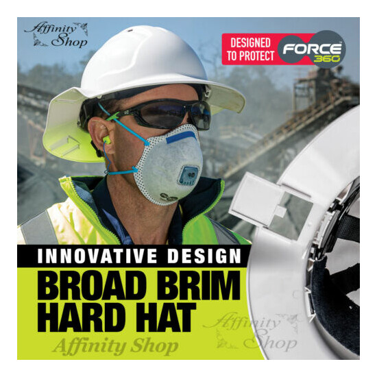 Wide Brim Hard Hat Ratchet Mech Aussie Made Tuffguard Brimmed Helmet Work NEW! image {3}