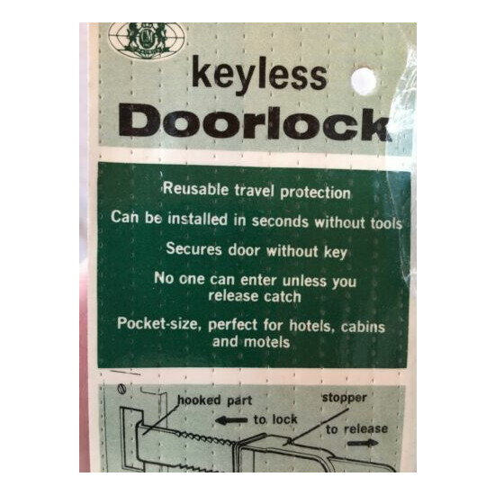 Vintage MADE IN JAPAN Metal Keyless Travel/Portable Personal Safety Door Lock! image {3}