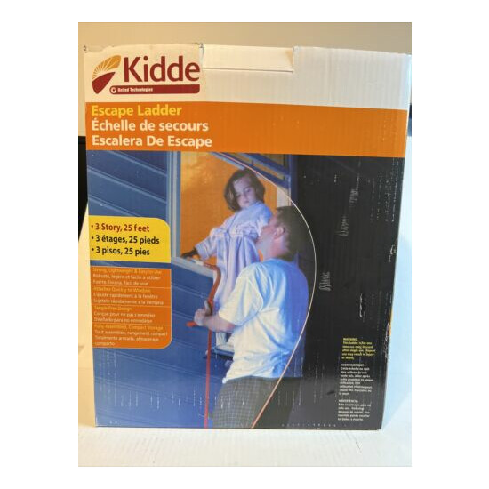 Kidde Fire Escape 3-Story Ladder, 25-Foot Anti-Slip Rungs, Rope Ladder Open Box image {1}