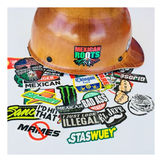 MEXICAN CHINGON Hard Hat Stickers 40 MEXICO HardHat Sticker Pegatinas cascos  image {9}