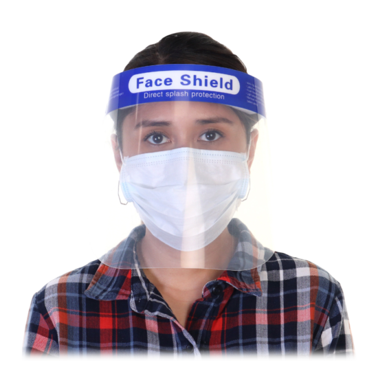 Reusable Face Shield with Foam Forehead Band and Elastic Strap NEW image {2}