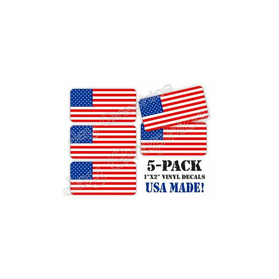 (5) American Flag Hard Hat Decals Helmet Stickers | Labels | Old Glory USA Flags image {1}