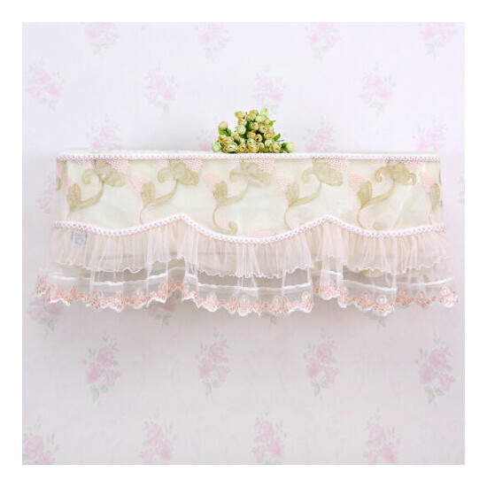 Wall Hanging Air Conditioner Dust Cover Rural Floral Lace Case Washable Home image {3}