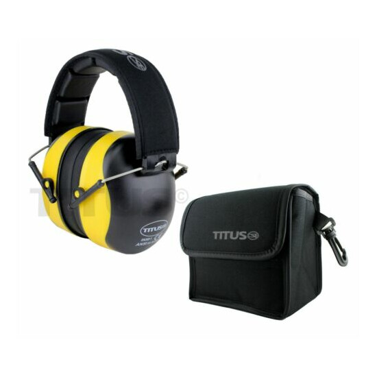 TITUS PREMIUM 37 NRR EARMUFFS HEARING PROTECTION NOISE REDUCTION w/ CASE USA  image {1}