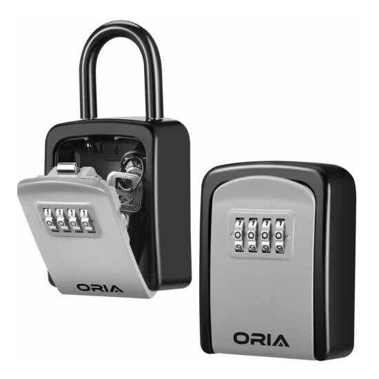 Outdoor_4&Digit Combination Key Lock Storage Security Box(Wall Mounted&Padlock) image {1}