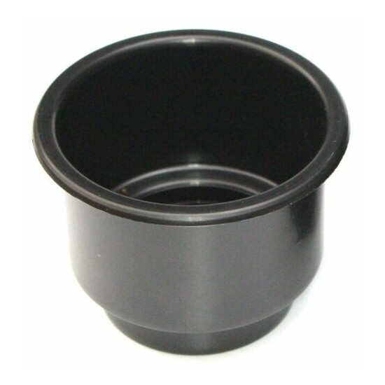 Black Recessed Drop in Plastic Cup Drink Holder Can Car Sofa Poker Table Boat RV image {2}