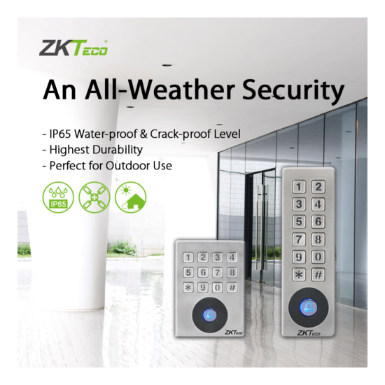 KiT Door Access Control System Zkteco heavy duty water protection, door entry zk image {2}