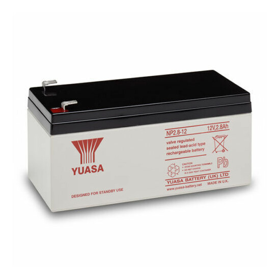 YUASA 12v 2.8Ah (3.2Ah) AGM VRLA Rechargeable Battery Security & Intruder Alarm image {1}