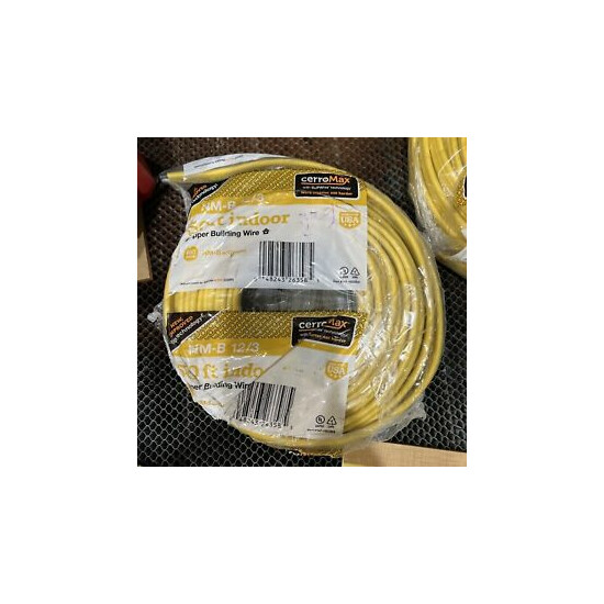 Cerrowire 50 ft. 12/3 Yellow Solid CerroMax SLiPWire CU NM-B W/G Wire image {1}