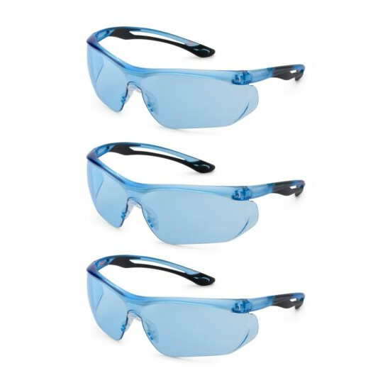 3 Pair/Pack Gateway Parallax Blue Safety Glasses Sun Ballistic Rated Z87+ image {1}