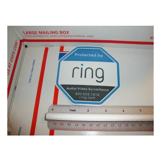 Ring Doorbell Sticker Decal Video Security Camera Door Window Sticker 4x4 3.5 in image {2}