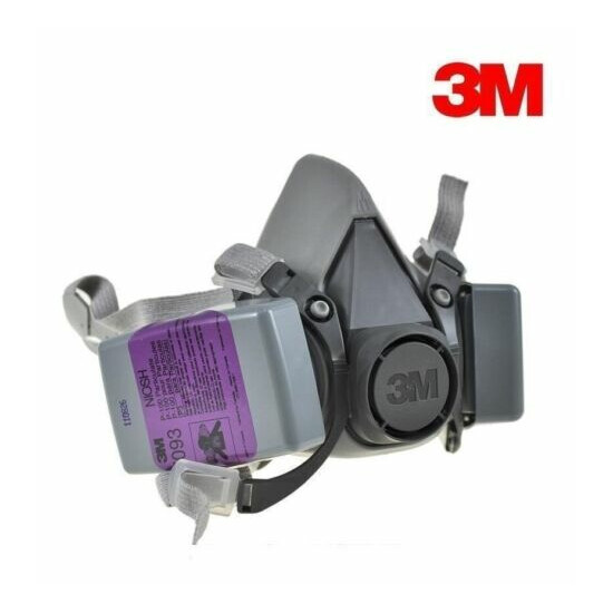 3M 6100 Half Facepiece Respirator W/ 2 Each 7093 P1OO Particulat Filter, SMALL image {1}