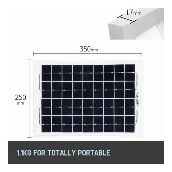 10W Solar Panel Kit 12V Power Caravan Camping Battery Charging Home Garden image {3}