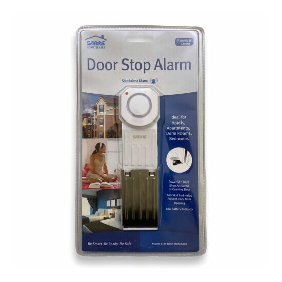 Sabre HS-DSA Wedge Door Stop Security Alarm w/ 120 Db Alert Siren + BATTERY image {2}