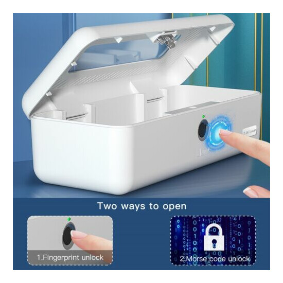 Mini Biometric Fingerprint Storage Box Stationery Box Multi Organizer Pen Case image {2}
