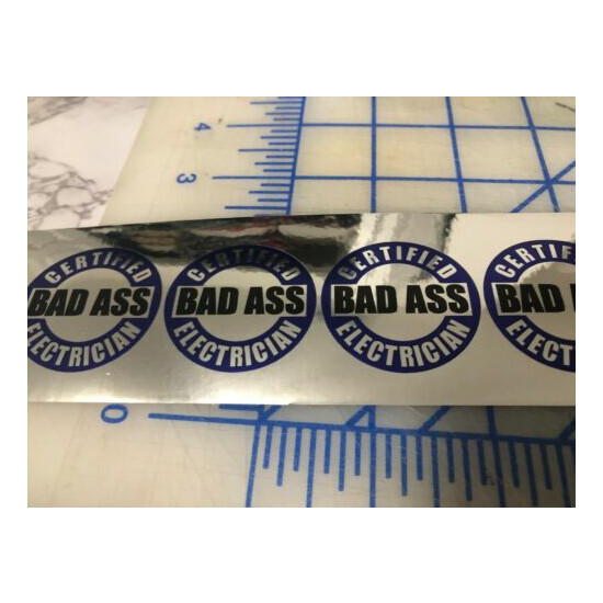 (4) Funny CERTIFIED Bad a$$ Electrician Hard Hat Welding Helmet Stickers Decal  image {2}