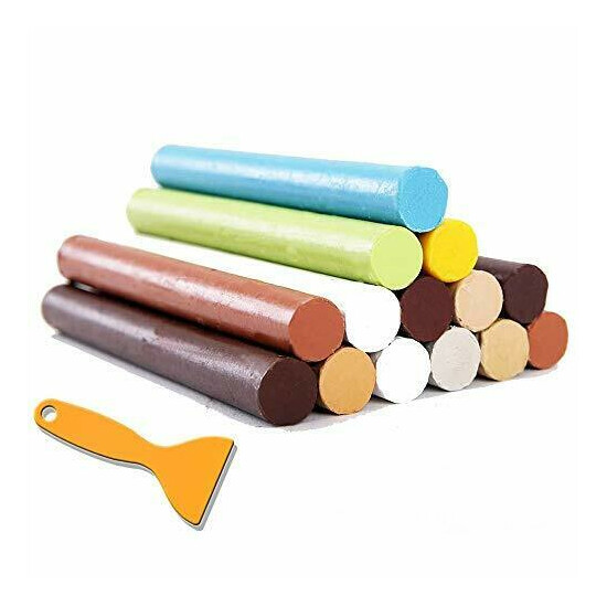 Crayon Furniture Floor Repair Kit Wood Filler - 14 Colors+1 Scraper - Melting  image {1}