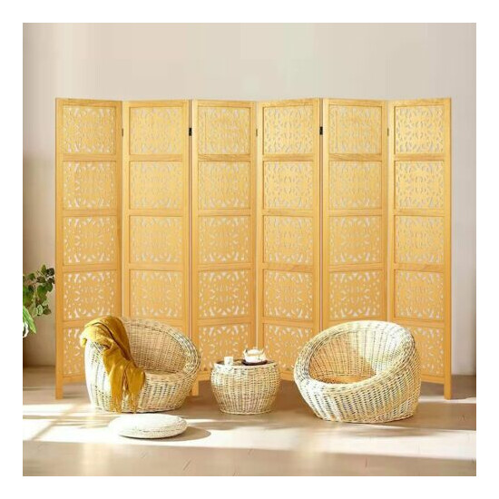 Hollow Pattern Room Dividers Partition Wall Folding Office Privacy Screens Gold image {1}