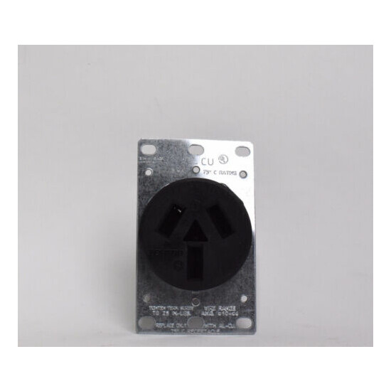 Leviton 50 Amp 125/250-Volt Shallow Flush Mounted Single Outlet image {1}