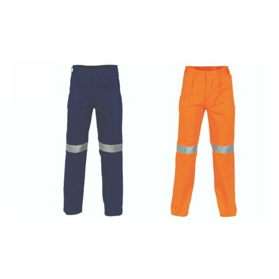 Cotton Drill Pants With 3M Reflective Tape- DNC Workwear 3314 image {1}