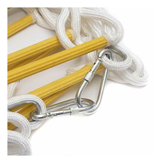 Emergency Fire Escape Ladder with Hooks Flame Resistant Safety Rope Ladder(25FT) image {2}