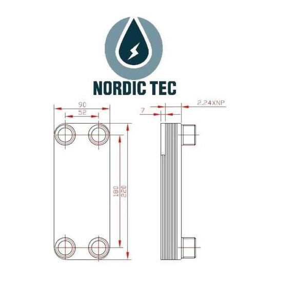 Stainless steel PLATE HEAT EXCHANGER NORDIC Tec 1 DN25 100-175kW +INSULATION BOX Thumb {3}