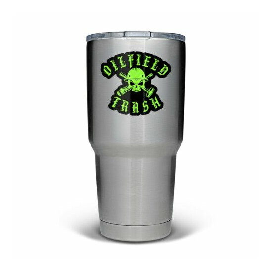 Oilfield Trash Decal Hard Hat, Vehicle, toolbox, Cup, Cooler, Cell 100201 image {3}