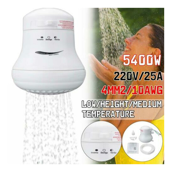 SHOWER HEAD ELECTRIC HEAD WATER HEATER INSTANT 220V/5400W 3 WATER TEMPERATURE  image {1}