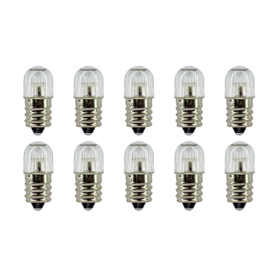 Box of 10 Neon Bulb NE45 B7A Indicator 105 to 125 Volts AC/DC FREE RESISTORS image {1}