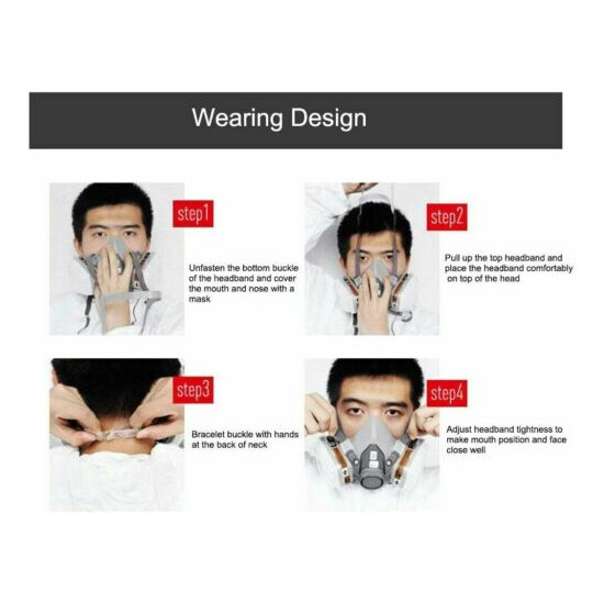 1/2X 17 in1 Half Face Gas Mask Facepiece Spray Painting Respirator Safety F 6200 image {3}